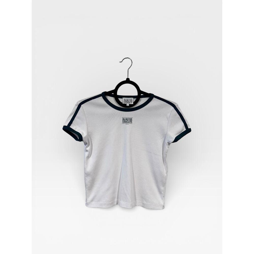 Vintage Y2K Marithé + François Girbaud Classic Logo Cropped Tee White Green S